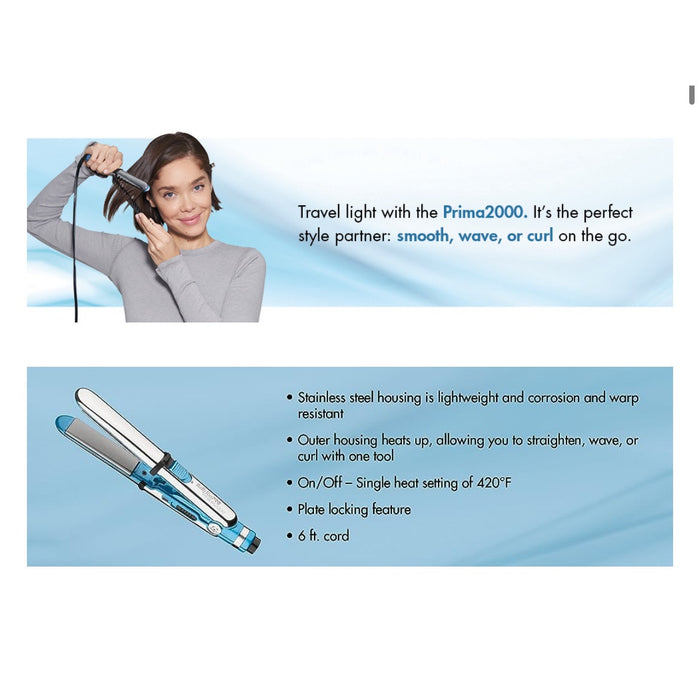 BaBylissPRO Nano Titanium Prima2000 Ionic Styling Iron, 3/4" travel/mini iron