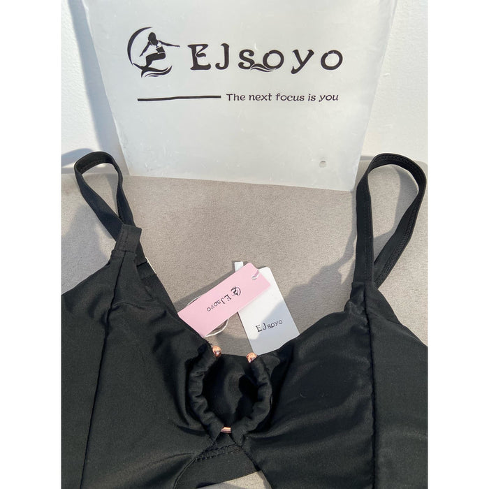 Ejsoyo Women's High-Waisted Bikini with Sexy Diamond Design - Size M * ws100