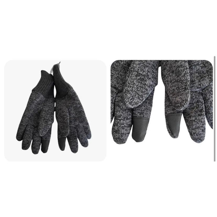 West Loop Gray Knit Ribbed Gloves - Touchscreen Capable * One Size H153