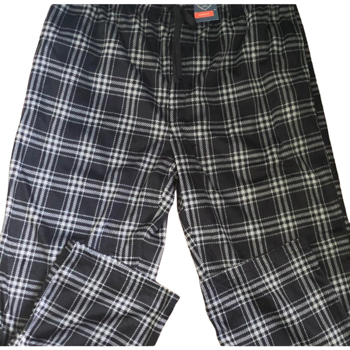 St. Johns Bay Men's Gray Buffalo Check Fleece Sleep Pants Pajamas XXLarge MC302