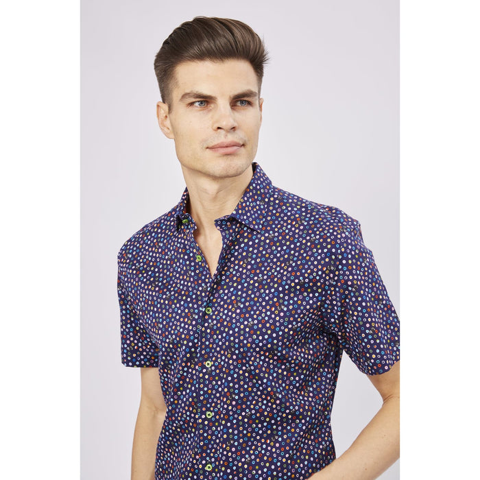 Luchiano Visconti SS23 Multicolor Circles Shirt, Medium * men978