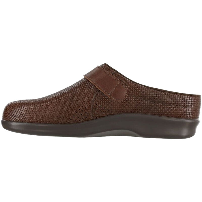 SAS Leather Clog Slip-On Loafer – Size 6.5 WW, Woven Brown, Comfort & Support