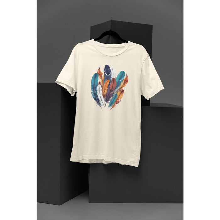 Feathers Shirt, Boho Bird Feather T-Shirt, Bird Lovers Tshirt, Water Color Bird Feather Tee, Feather Bouquet Tee, Women Feather Shirt Gift