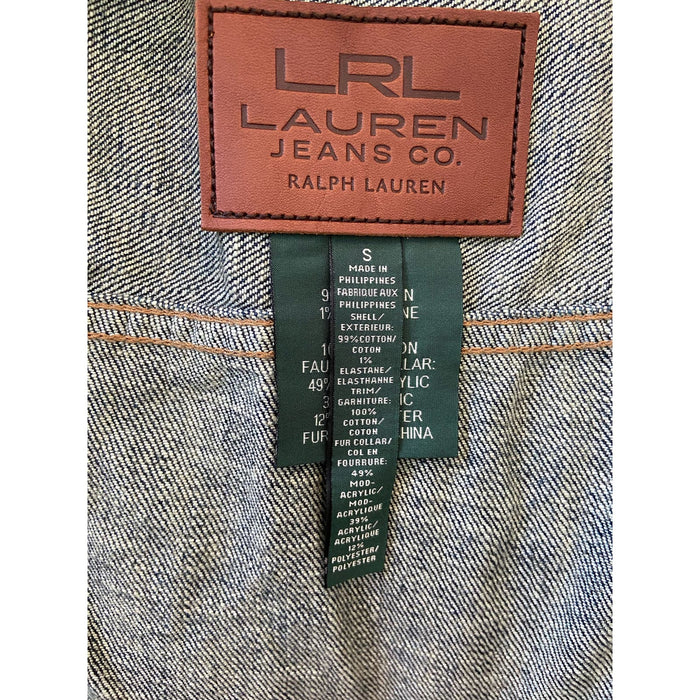 Ralph Lauren Denim Jacket - Size S - Removable Fur Collar Stylish Jacket WC26