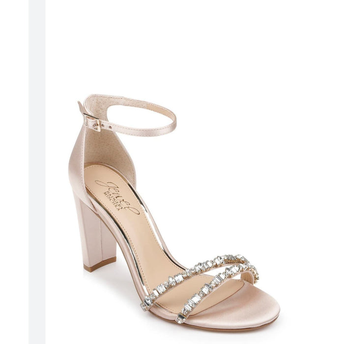 "Badgley Mischka Women's ALIA Heeled Sandal, Champagne, Size 5.5"