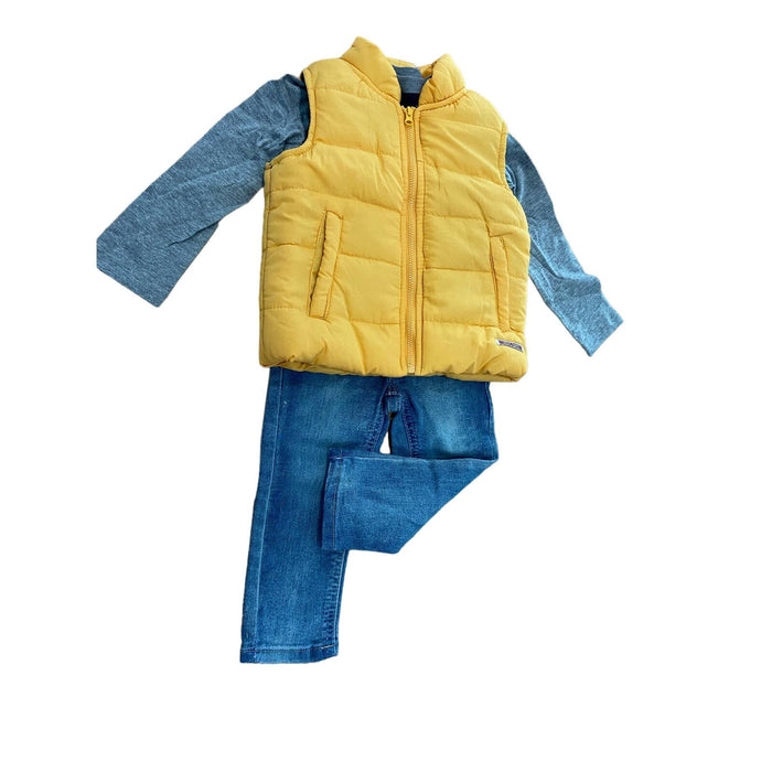 Hudson Baby Boy 3-Piece Set: Vest, Baseball T-Shirt, Jeans SZ 18M Boys. K28 *