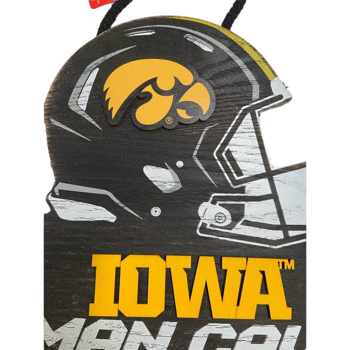 "FOCO NCAA Iowa Hawkeyes T Helmet Man Cave Wall Sign"