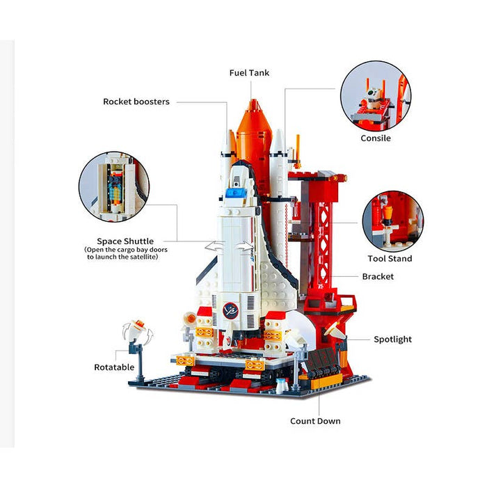 JSINMA City Space Shuttle Toys Building Sets with Astronaut Minifigures&Control STEM toys