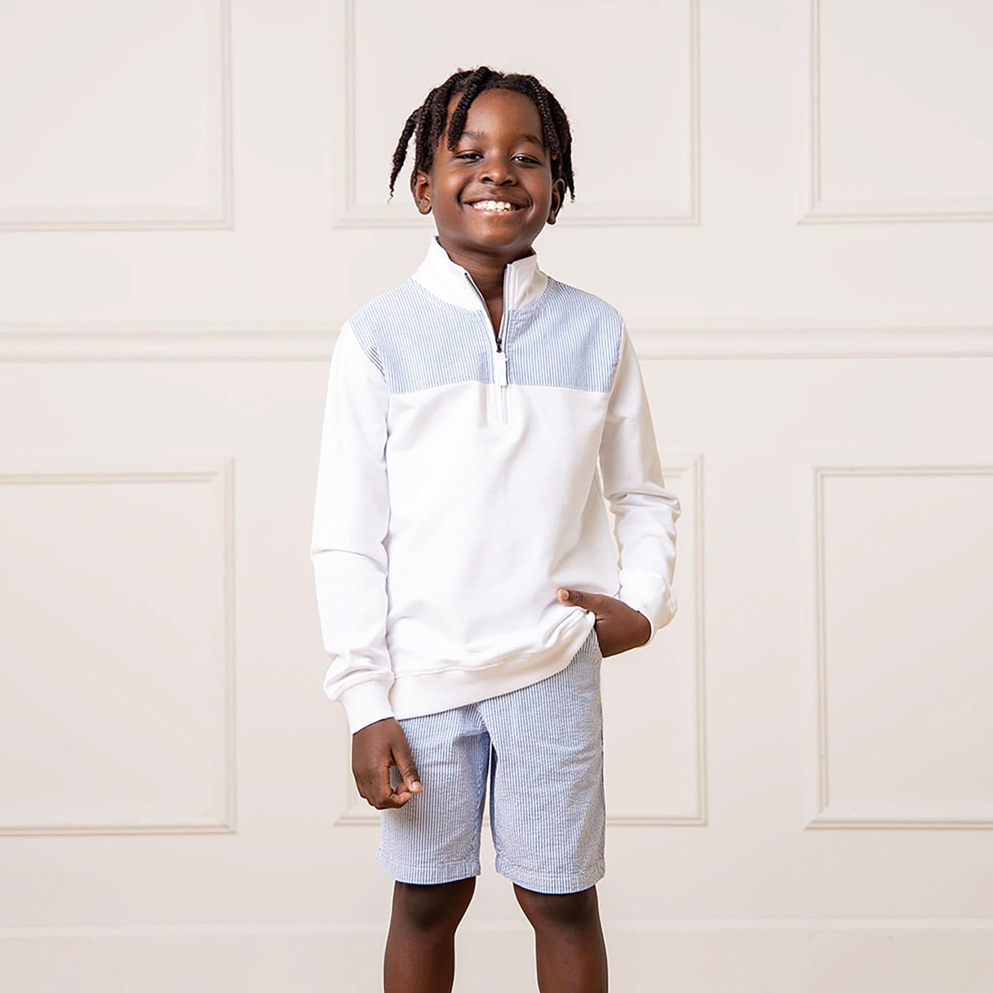 Baby Boys Seersucker Shorts – Organic Cotton Summer Classic - Triniskies