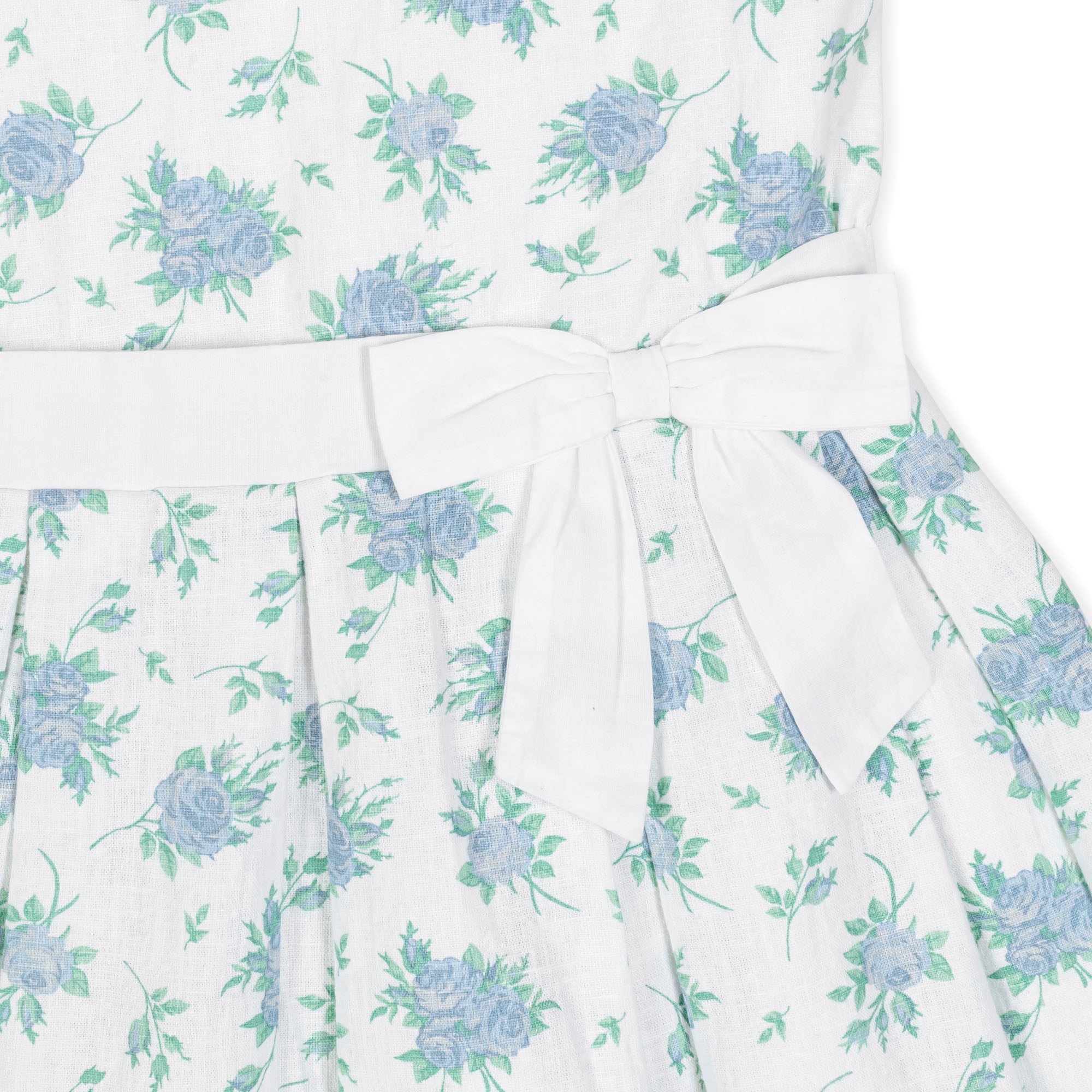 Baby Linen Tea Dress – Organic Cotton Blend, Floral Print - Triniskies