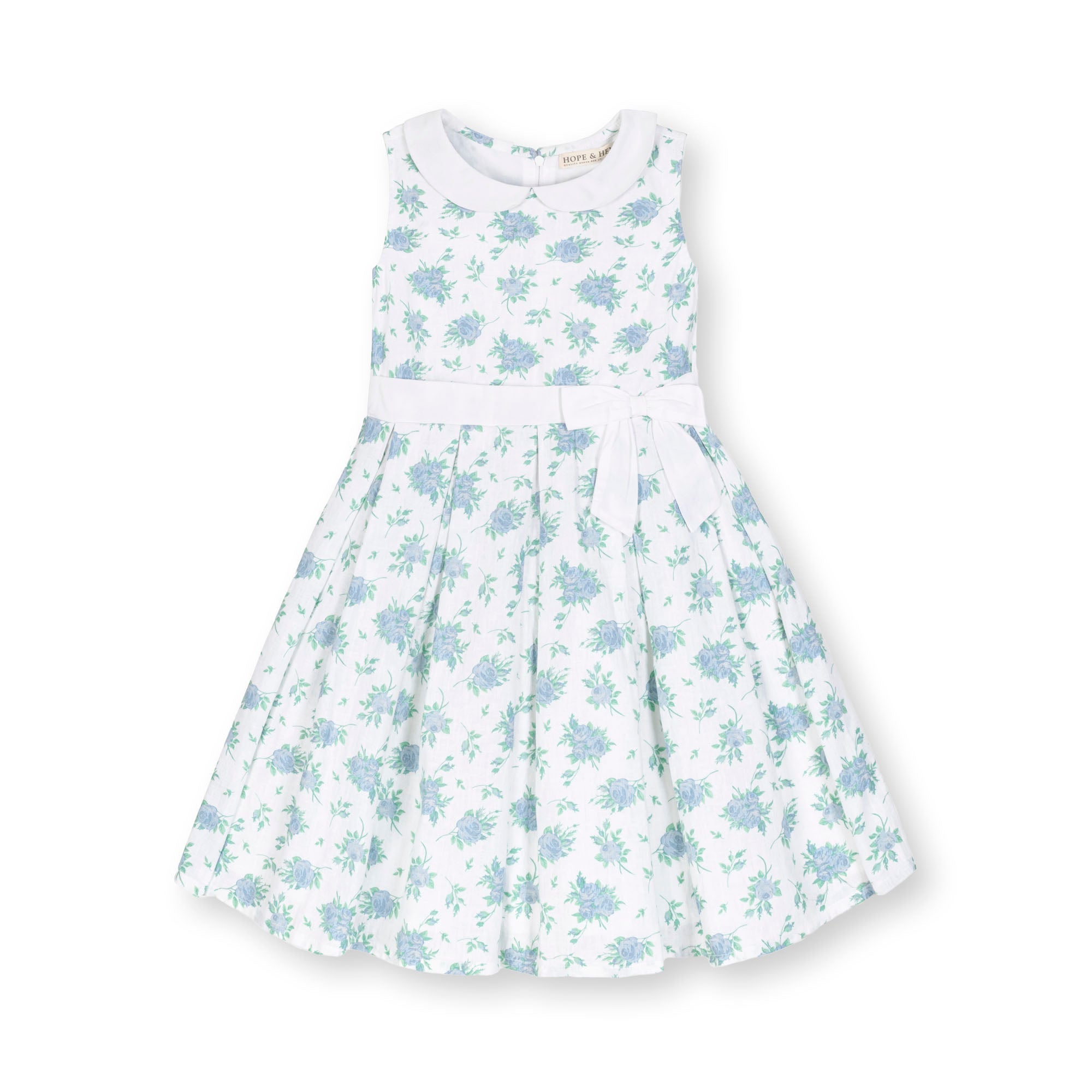 Baby Linen Tea Dress – Organic Cotton Blend, Floral Print - Triniskies