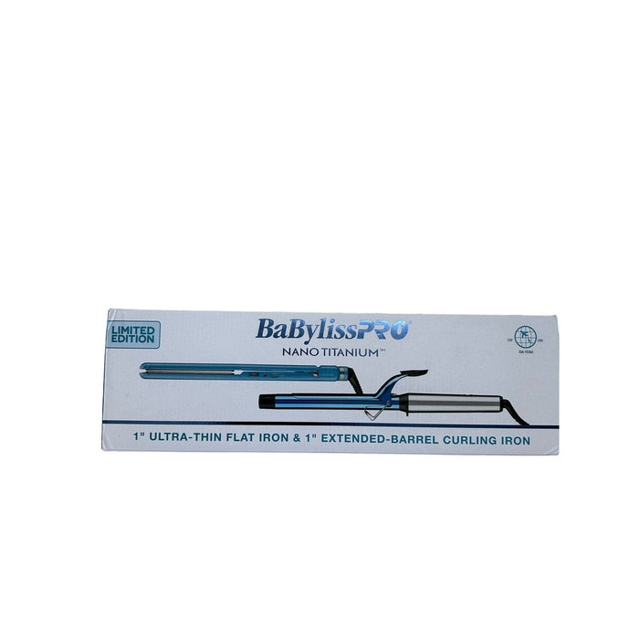 Babyliss BaBylissPRO 1” Nano Titanium Thin Hair Straightener & 1” Barrel Curling Iron