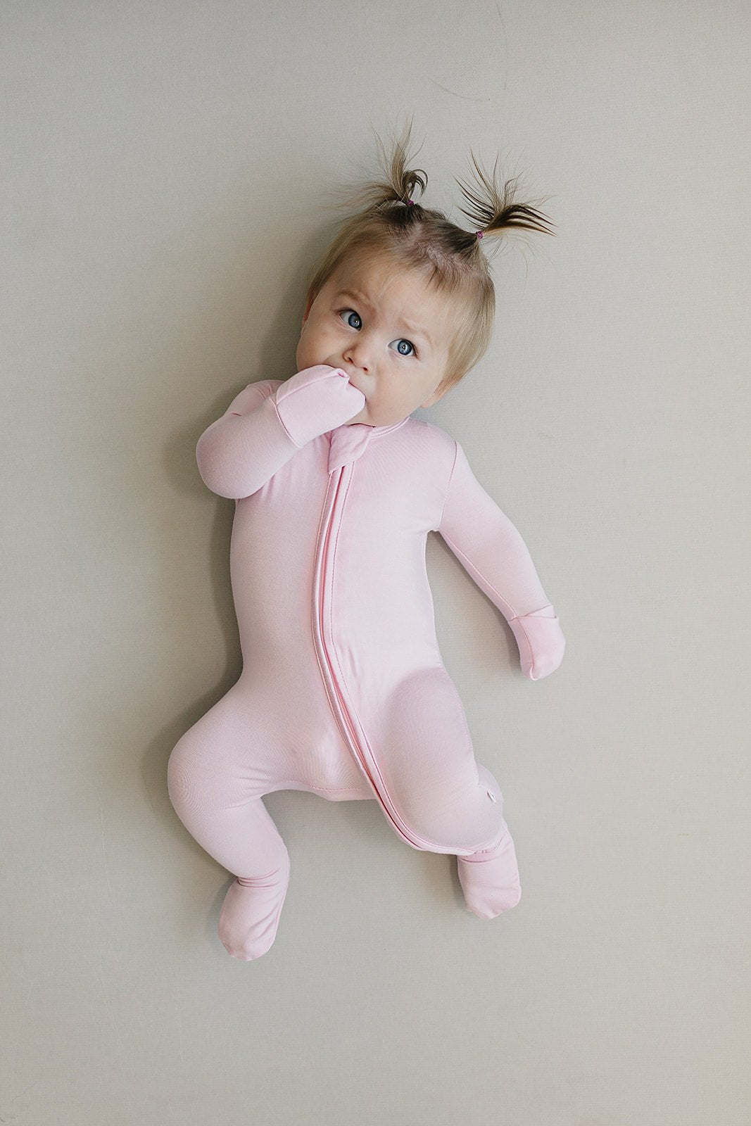 Bamboo Zip Footie – Soft Infant Pajamas with Fold - Over Mittens - Triniskies