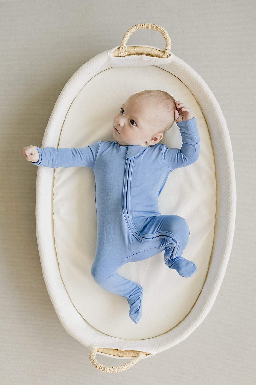 Bamboo Zip Footie – Soft Infant Pajamas with Fold - Over Mittens - Triniskies