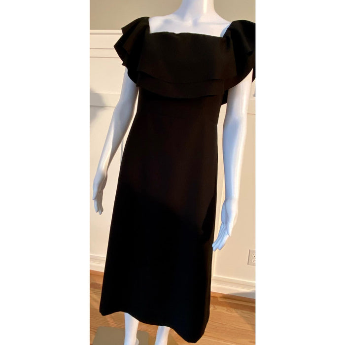 Banana Republic Black / 6 Banana Republic Off-The-Shoulder Ruffle Dress Size 6 MSRP $120 WD12