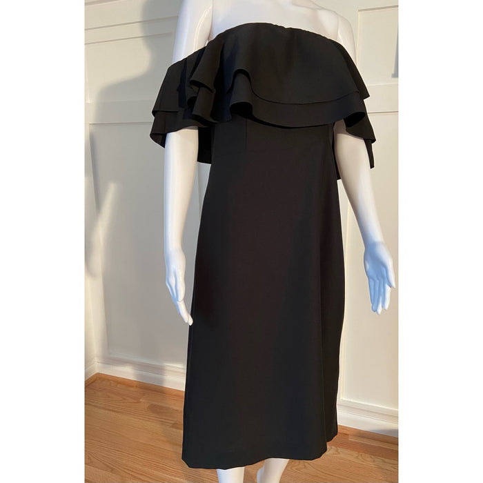 Banana Republic Black / 6 Banana Republic Off-The-Shoulder Ruffle Dress Size 6 MSRP $120 WD12