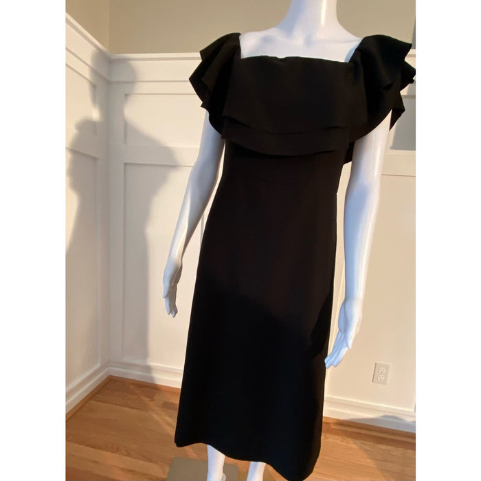 Banana Republic Black / 6 Banana Republic Off-The-Shoulder Ruffle Dress Size 6 MSRP $120 WD12