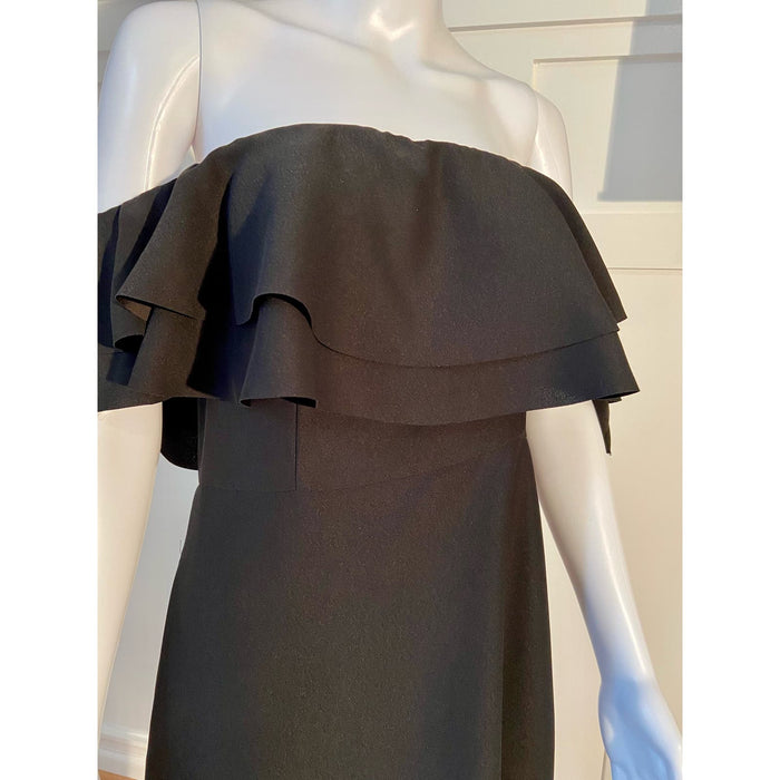 Banana Republic Black / 6 Banana Republic Off-The-Shoulder Ruffle Dress Size 6 MSRP $120 WD12