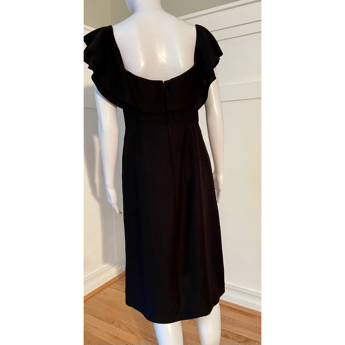 Banana Republic Black / 6 Banana Republic Off-The-Shoulder Ruffle Dress Size 6 MSRP $120 WD12