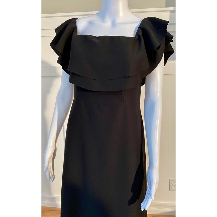 Banana Republic Black / 6 Banana Republic Off-The-Shoulder Ruffle Dress Size 6 MSRP $120 WD12