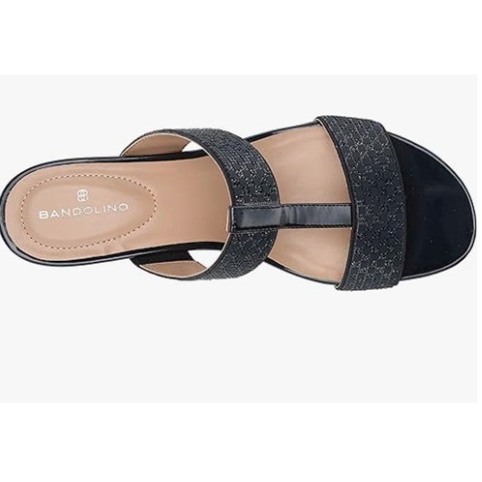 Bandolino 7.5 / New Luxe Navy / Leather Bandolino Women's IHAVETO2 Wedge Sandal New Luxe Navy 7.5