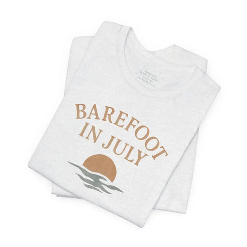 White short-sleeved Trini Skies Supply July vintage tee with graphic design
