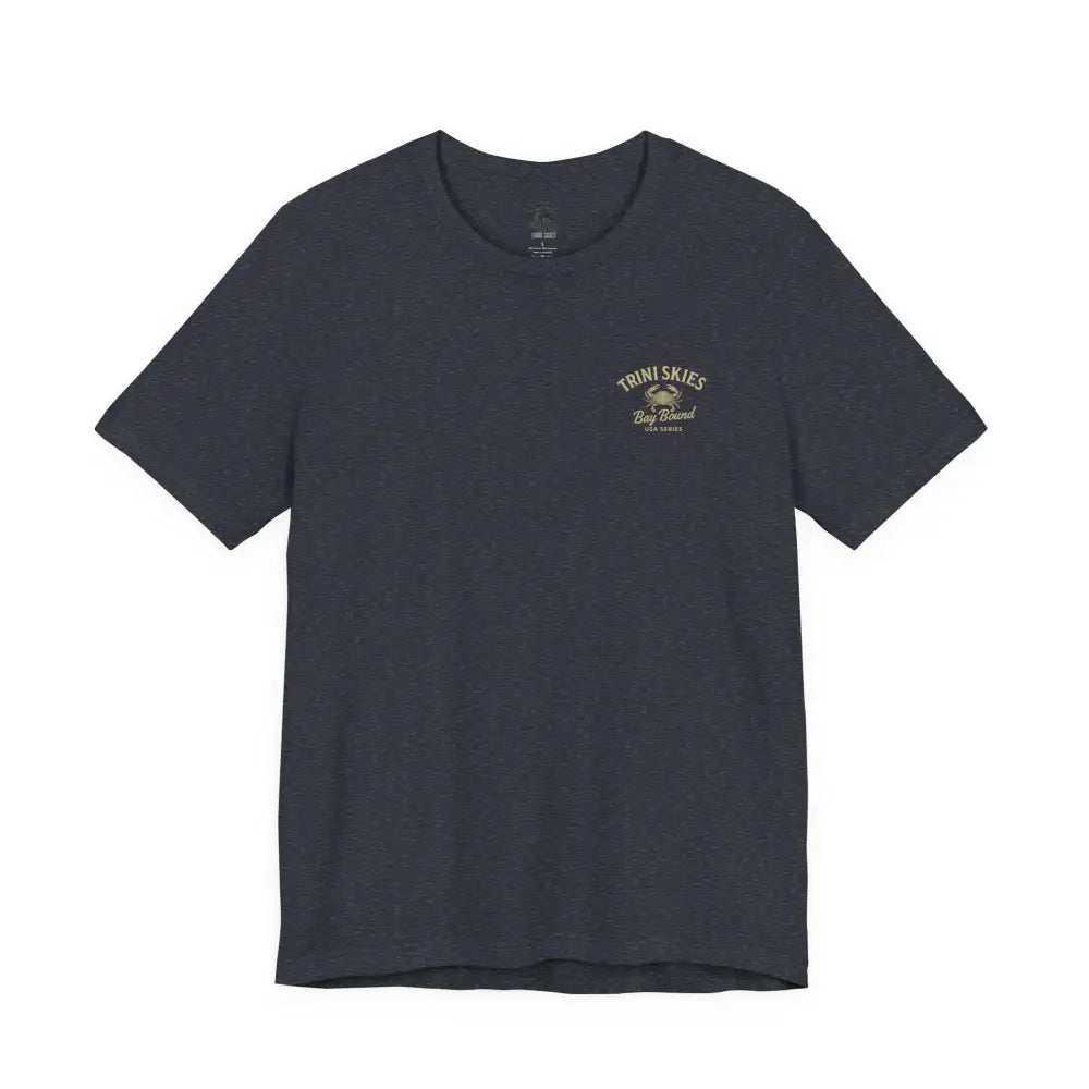 Bay Bound Coastal dark gray tee with vintage nautical graphic