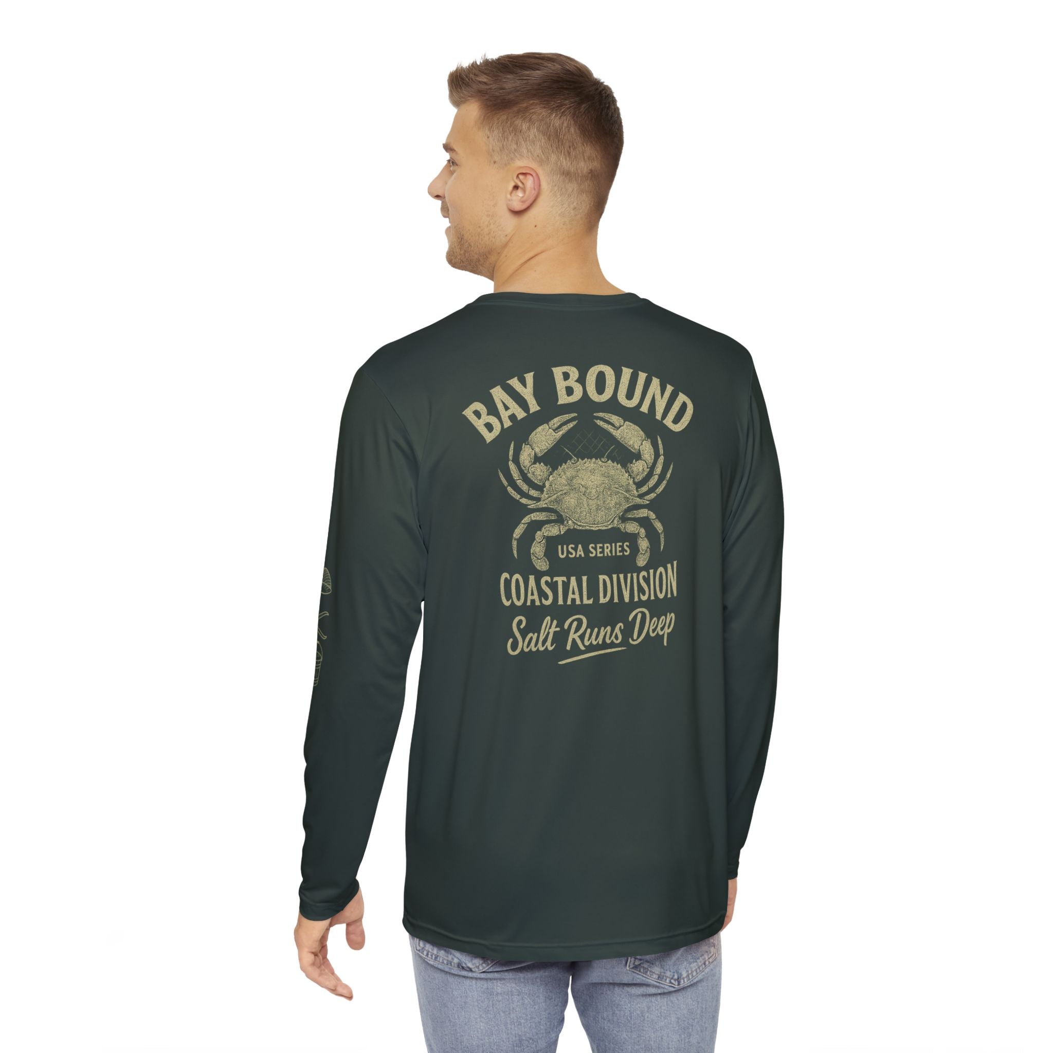 Bay Bound Crab Nets Shirt USA Series Long Sleeve Fishing Shirt Trini Skies Gear Anglers Shirt Americana Apparel - Triniskies