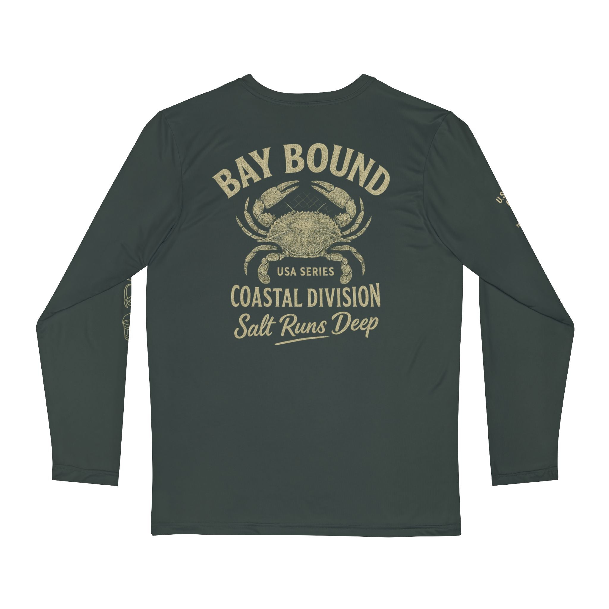 Bay Bound Crab Nets Shirt USA Series Long Sleeve Fishing Shirt Trini Skies Gear Anglers Shirt Americana Apparel - Triniskies