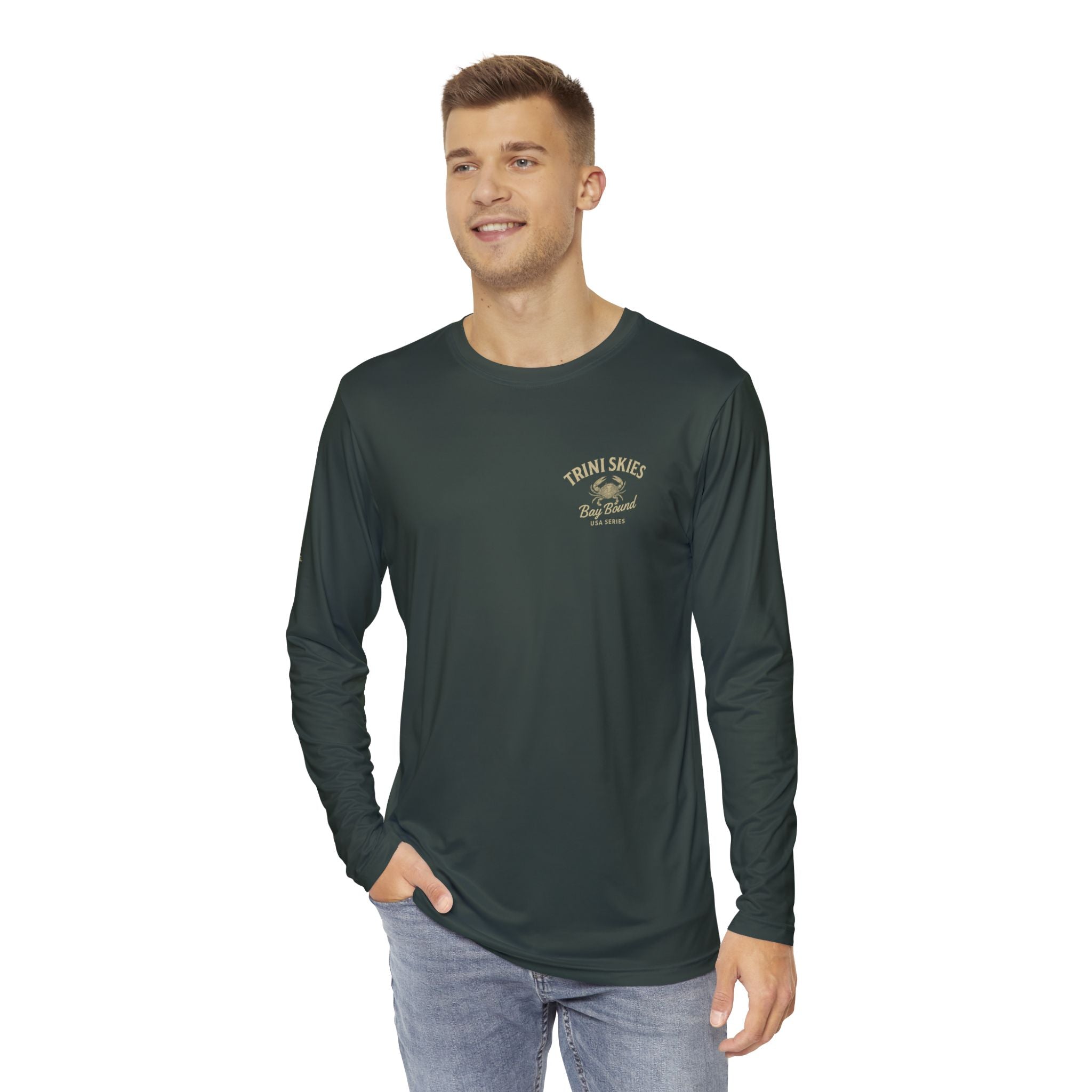 Bay Bound Crab Nets Shirt USA Series Long Sleeve Fishing Shirt Trini Skies Gear Anglers Shirt Americana Apparel - Triniskies