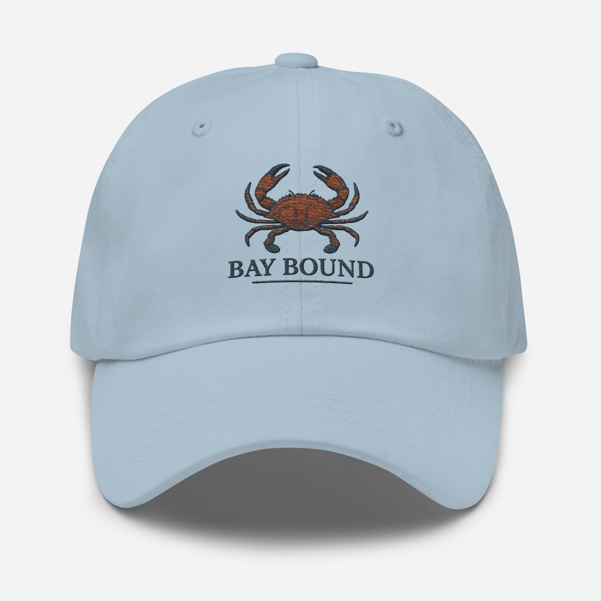 Bay Bound Crabbing Hat Embroidered Fishing Dad Hat Coastal Outdoors Cap - Triniskies