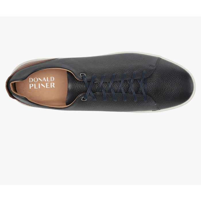 "Donald Pliner Men's Sneaker, Tumbled Calf, Size 9, Navy Blue"