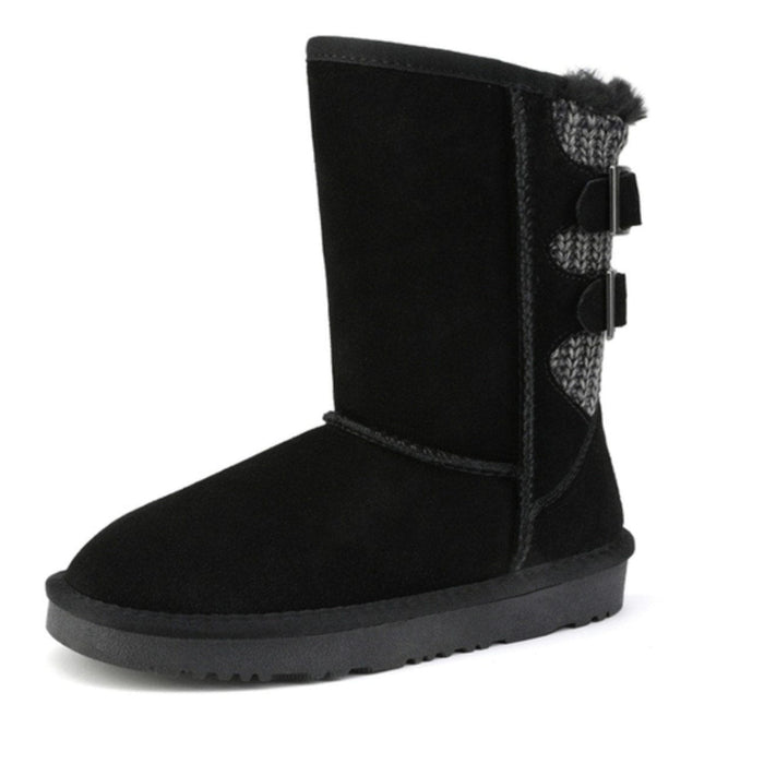 DreamPairs Fur Lined Women's Boots, Size 4, Black - MSRP $49.99