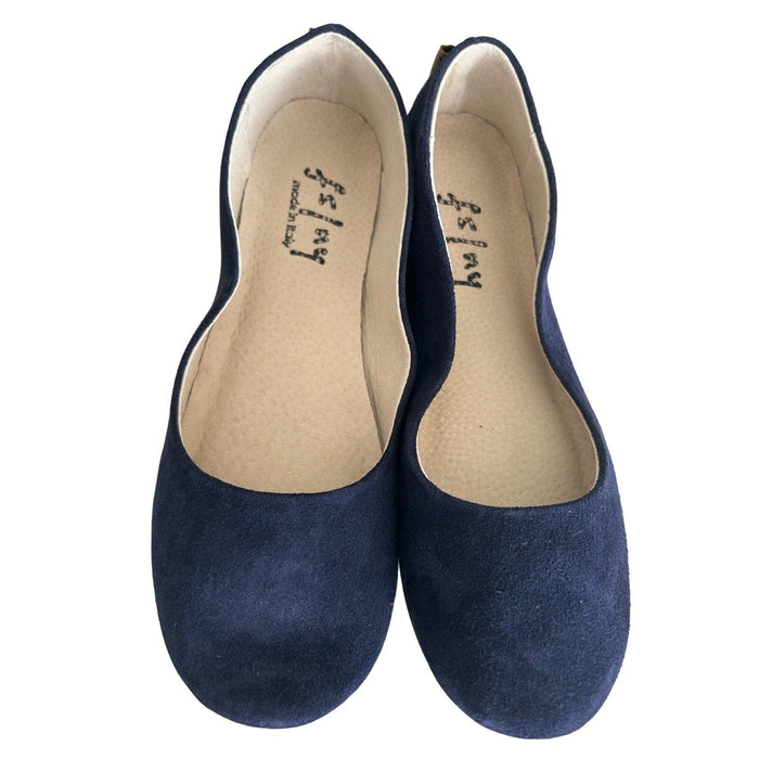 French Sole Sloop Sandals for Women - Navy Suede - Elegant & Comfortable