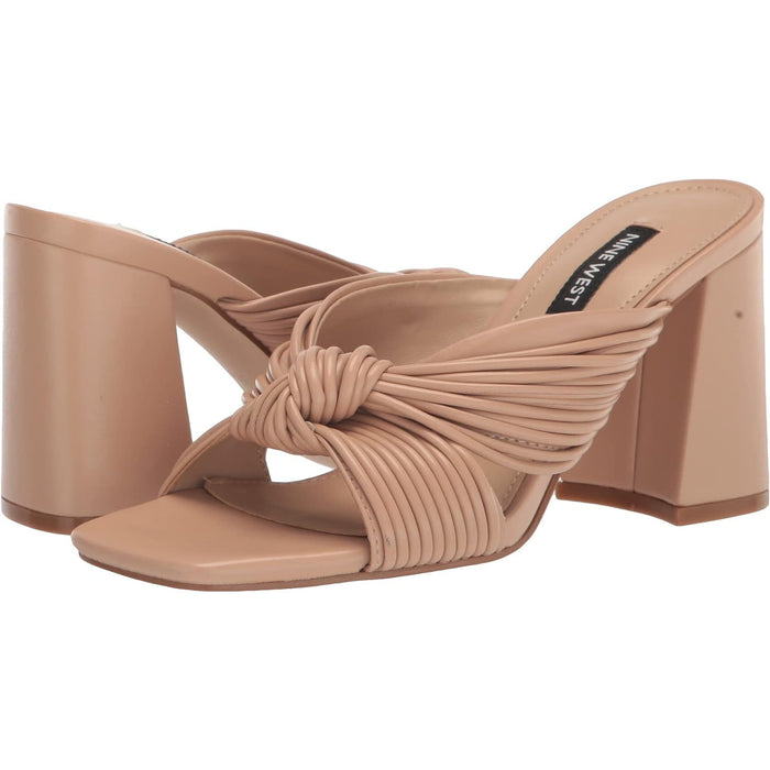 "NINE WEST Women's Galinda Heeled Sandal - Sz 6.5, Stylish Block Heel, Square Toe, Fashionable Design"
