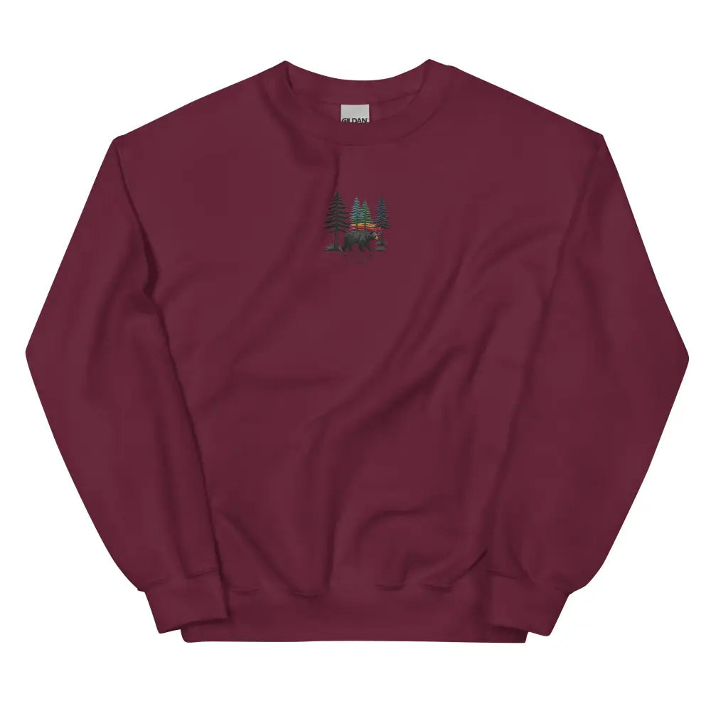 Maroon Forest Embroidered Pennsylvania Sweatshirt by Trini Skies
