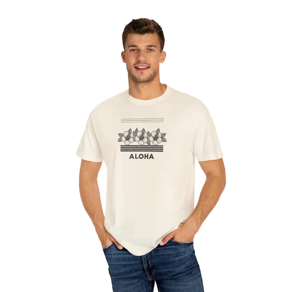 Beautiful hibiscus aloha garment-dyed unisex t-shirt