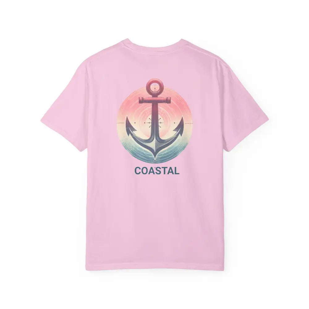 Pink Nautical Coastal Anchor Graphic Tee in Cotton
