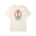 Nautical coastal anchor graphic tee in off-white cotton