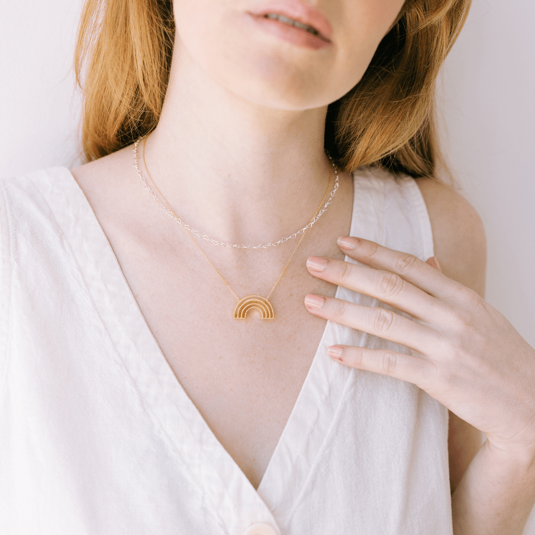 Beautiful Rainbow Acceptance Necklace - Pauline by Laura Elizabeth Pride Jewelry - Triniskies
