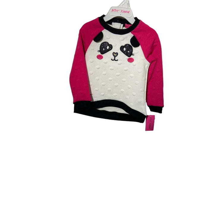 Betsey Johnson 24 Months / White-Pink-Black "Betsey Johnson Panda Face Shirt and Sequin Leggings - Size 24 Months"  K17 *