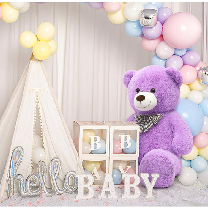 MorisMos Giant Teddy Bear Purple, Big Teddy Bear Stuffed Animals Plush Toy