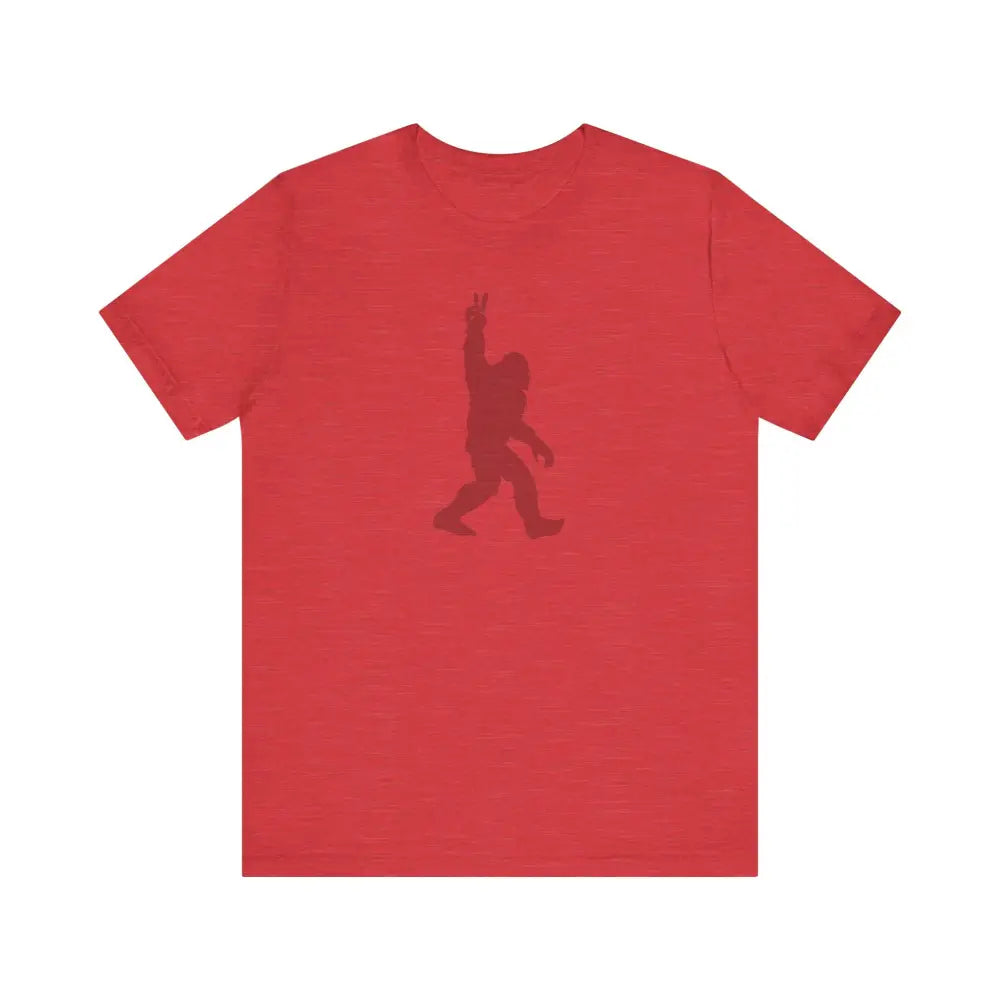 Red Bigfoot Legendary Journey T-Shirt with Silhouette