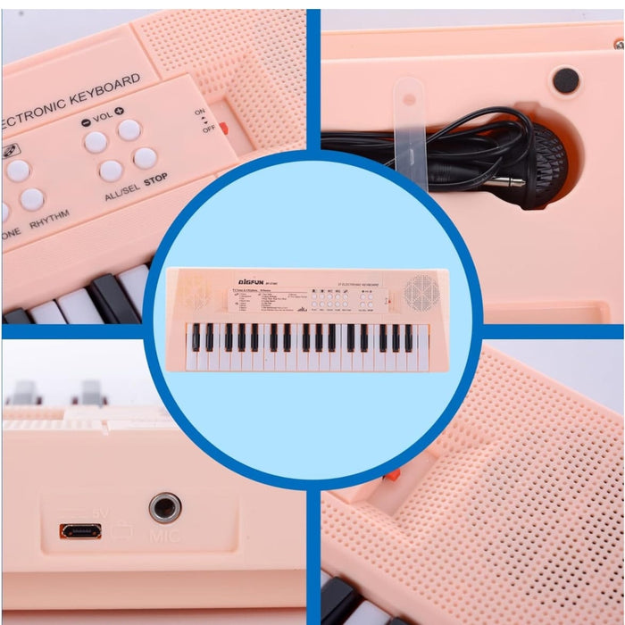 Bigfun one size / Pink ZuzuBlooploo Kids Piano Keyboard, 37 Keys, Portable Music Toy Interactive Toys