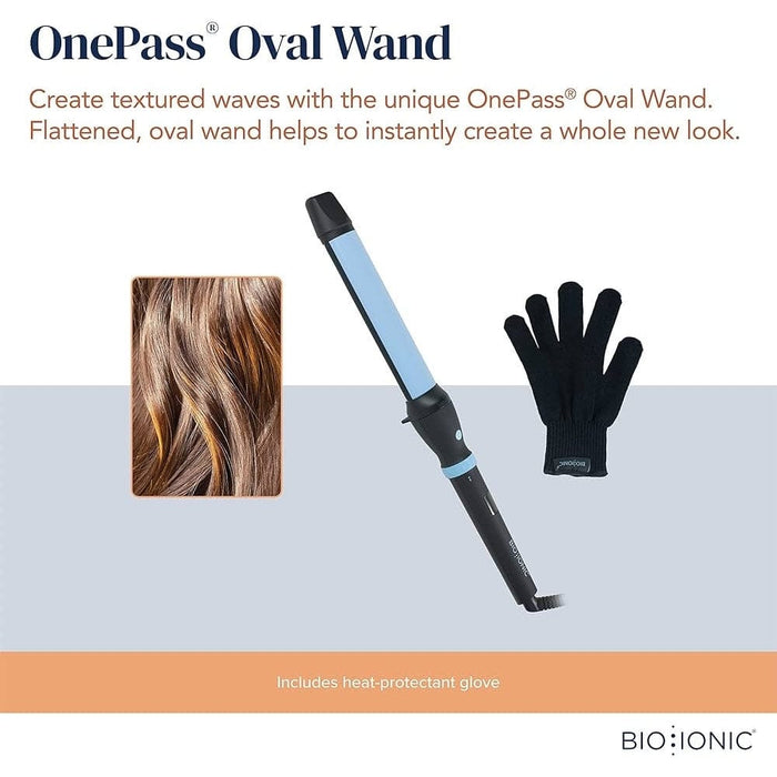 Bio Ionic Multicolor BIO IONIC OnePass Oval Wand, 1.25” Barrel, Moisturizing Heat Technology Beauty