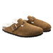 Birkenstock Slippers Birkenstock Boston Shearling Clogs Brown Suede Leather Casual wom SZ 11-11.5