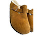 Birkenstock Slippers Birkenstock Boston Shearling Clogs Brown Suede Leather Casual wom SZ 11-11.5