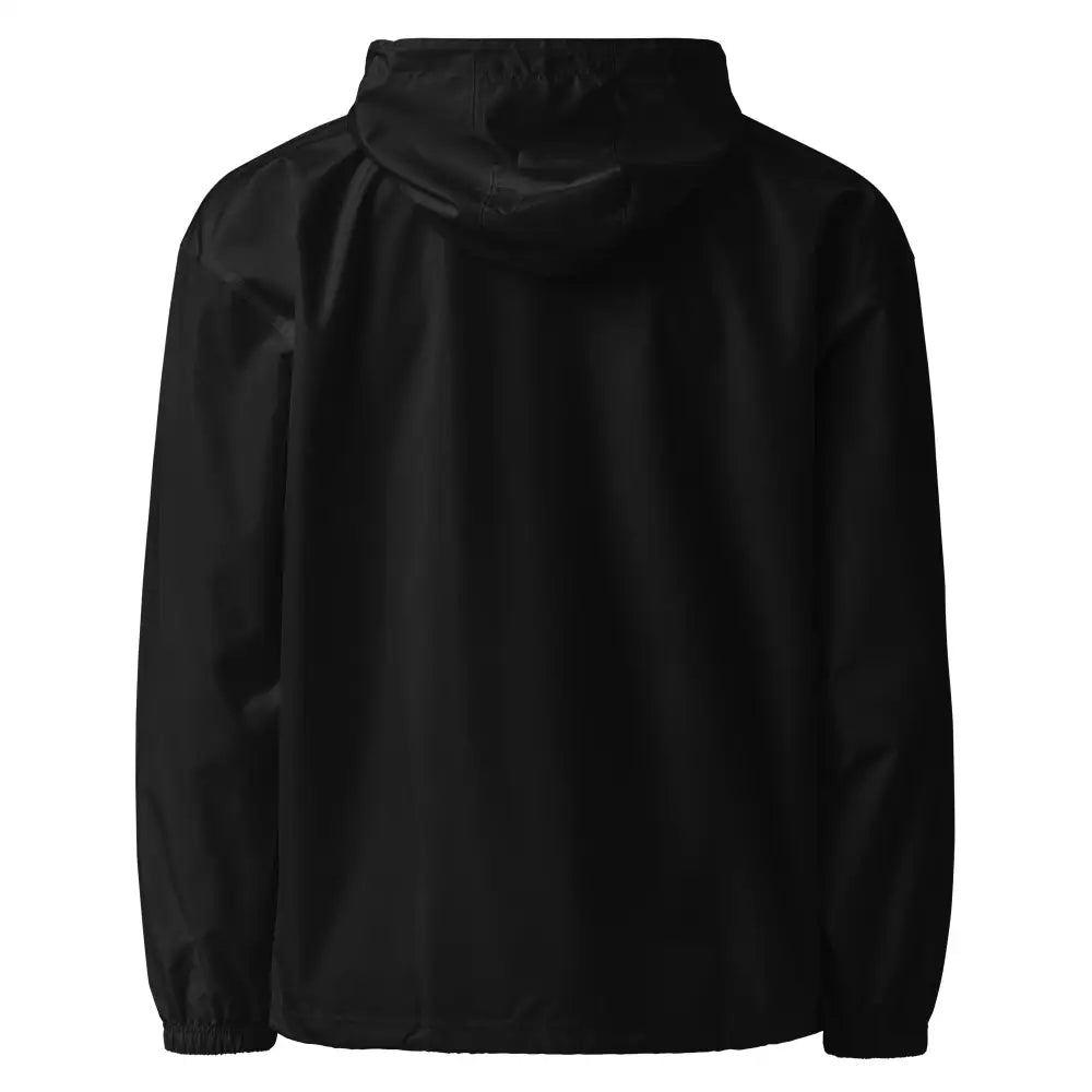 Black long-sleeved hooded Bison Mountain waterproof rain jacket for national park camping