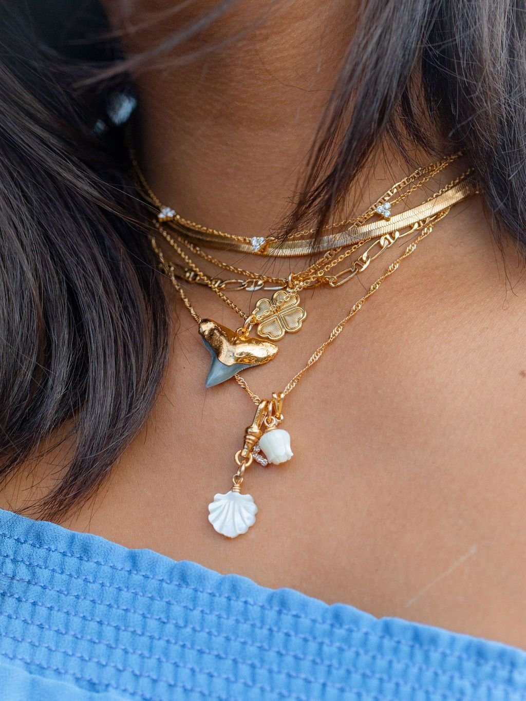 Black Gold Dipped Shark Tooth Necklace – Mano Niho Kahi | 18kt Gold Handmade in Maui - Triniskies