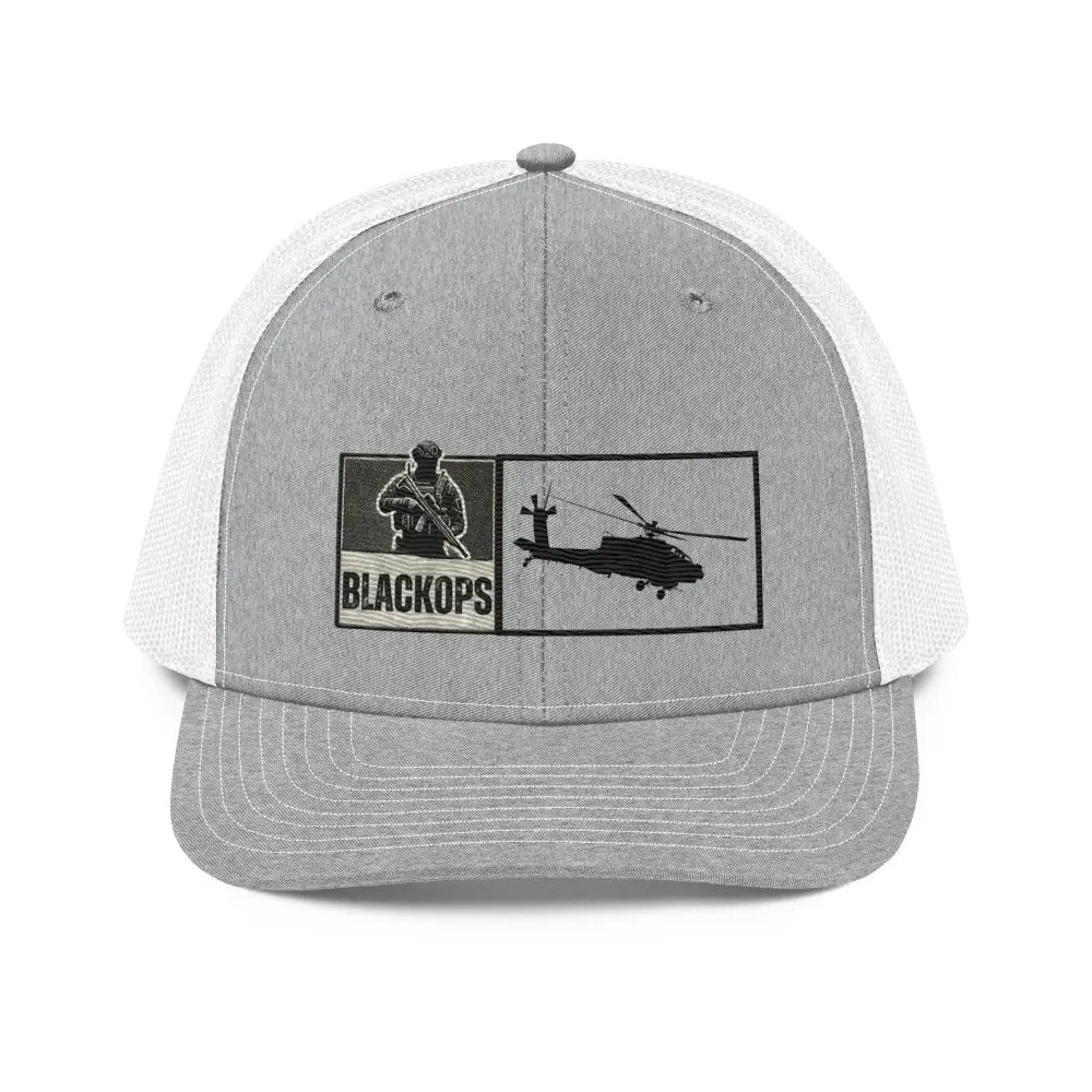Gray and white Black Ops Helo tactical embroidered corduroy hat
